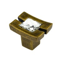 Меблева ручка CD 7161 AB-K старе золото із кристалом ДС