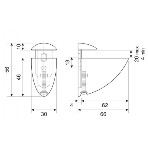 Пелікан 66х66мм Матовий Нікель (Сатін) ДС ОптімаЛайн - 82492