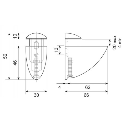 Пелікан 66х66мм Хром ДС ОптимаЛайн - 82493
