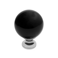 Меблева ручка CD 7190/40 G2-CK хром чорний із кристалом ДС