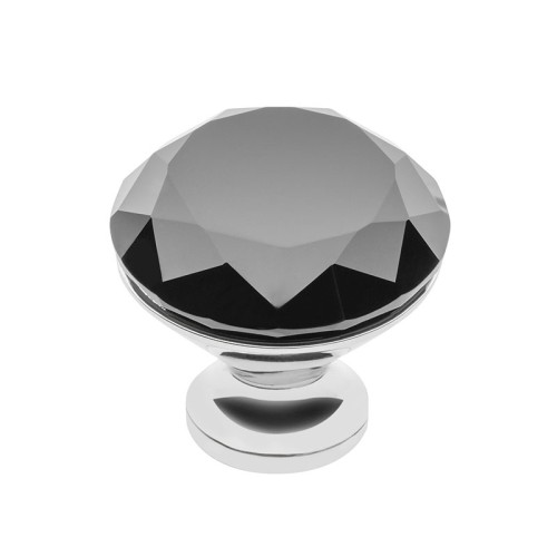 Меблева ручка CD 7206/30 G2-CK хром чорний із кристалом ДС - 86108