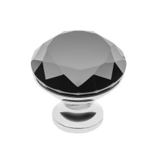 Меблева ручка CD 7206/46 G2-CK хром чорний із кристалом ДС