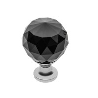 Меблева ручка CD 7175/25 G2-CK хром чорний із кристалом ДС