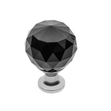 Меблева ручка CD 7175/25 G2-CK хром чорний із кристалом ДС