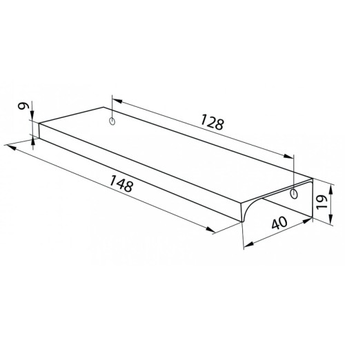 DV-002A/128 L-148 BLKM чорний матовий ручка профільна ДС СтандартЛайн - 98056