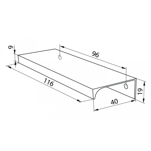 DV-002A/96 L-116 BLKM чорний матовий ручка профільна ДС СтандартЛайн - 98061