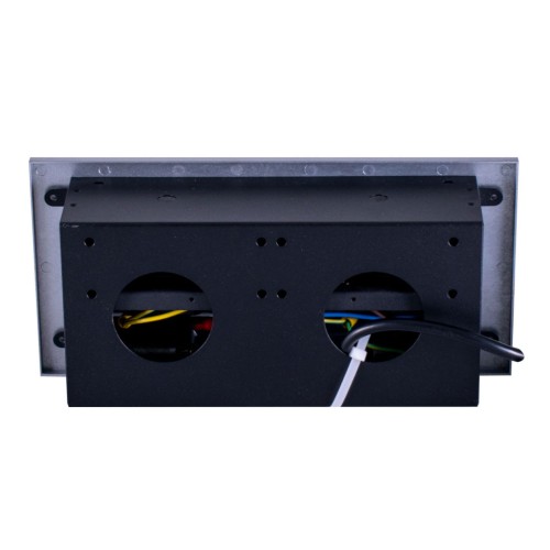 Блок врізний на 2 розетки + 2 USB з підйомною кришкою алюміній - 120522