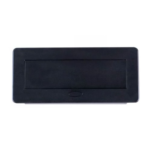 Блок врізний на 2 розетки + 2 USB з підйомною кришкою чорний з круглими краями - 120529