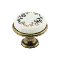 Меблева ручка DG 193G4/MLK3 бронза стара/золотий орнамент (DG 19 G4/03M) ручка-кнопка DC (SL)