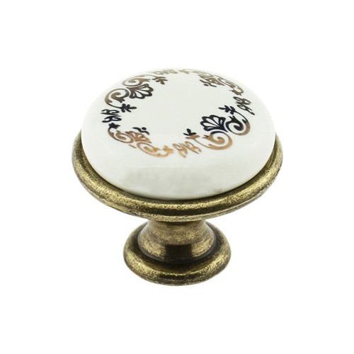 Меблева ручка DG 193G4/MLK3 бронза стара/золотий орнамент (DG 19 G4/03M) ручка-кнопка DC (SL) - 19041