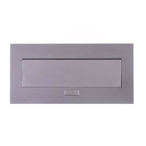 Блок врізний на 3 розетки з підйомною кришкою алюміній - 120519