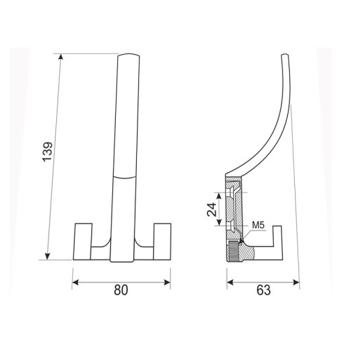 Гачок меблевий WL 04 G5 нікель матовий сатин DC SL-65040