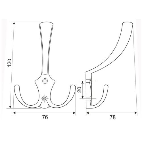 Гачок меблевий DW 59 G6 хром матовий алюміній DC SL - 17591