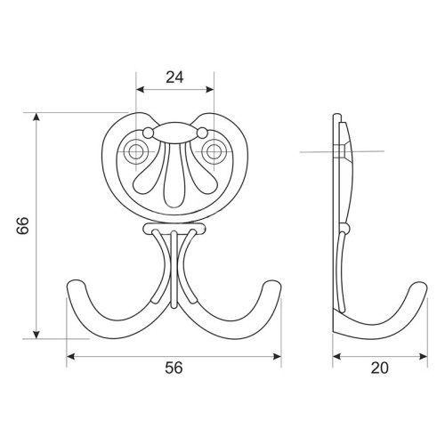 Гачок меблевий WR 04 AB латунь DC SL-17628