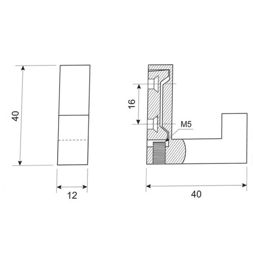 Гачок меблевий WL 01 G6 хром матовий алюміній DC SL - 17618