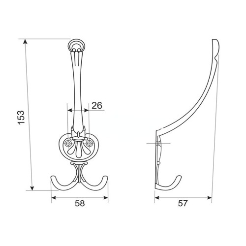 Гачок меблевий WR 05 AB латунь DC SL-17629