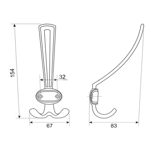 Гачок меблевий WR 06 G4 бронза стара DC SL-17630