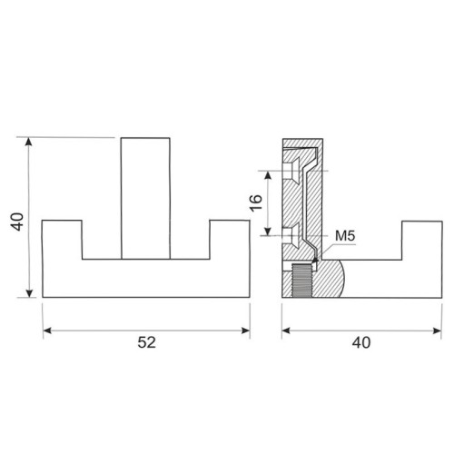 Гачок меблевий WL 02 G6 хром матовий алюміній DC SL - 17621