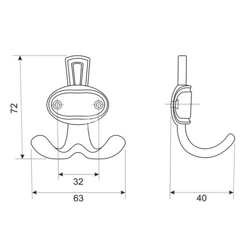 Гачок меблевий WR 07 G4 бронза стара DC SL-17631