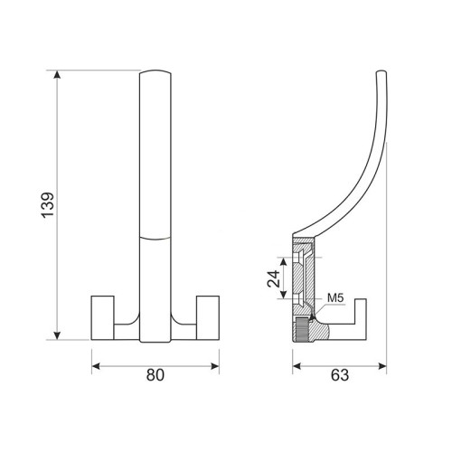 Гачок меблевий WL 04 G2 хром DC SL-65038