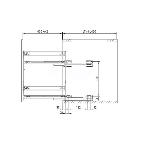 Корзина боковая cargo mini 200 L-450 метал графит VARIANT MULTI Rejs ( без напрямних )  WE03.7419.01.924 - WE03.7419.01.924