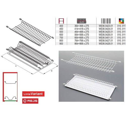 Сушка біле дл. шафи 400 мм Rejs STANDART 1 без піддону - WE06.4923.01.010
