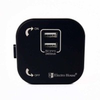 Розетка 2-а USB Pandora Black 2A IP40