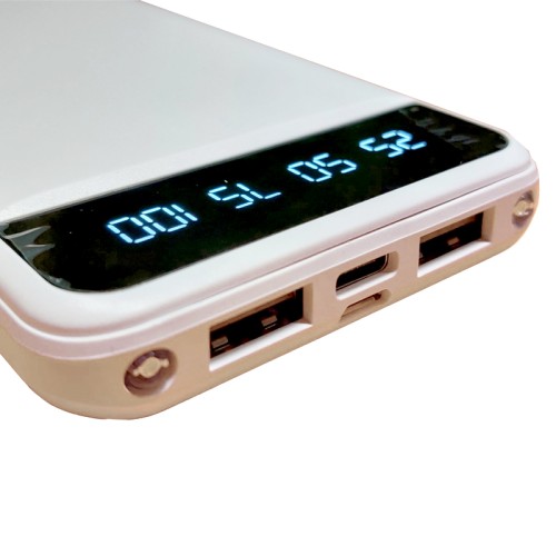 Power Bank EH-P-01-W 10000 mAh з ліхтариком та Type-C, білий - EH-P-01-W