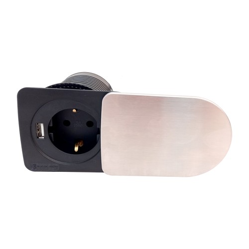 Компактна меблева розетка 1 x 16 А, 1 x USB 2,1 А, провід 3 x 1.5 mm² - EH-ARN-304