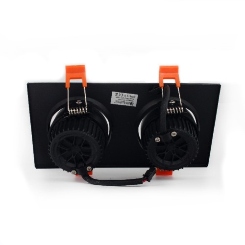 Світильник стельовий Чорний подвійний 5Wx2 кут повороту 45° 4100К - EH-CLM-04