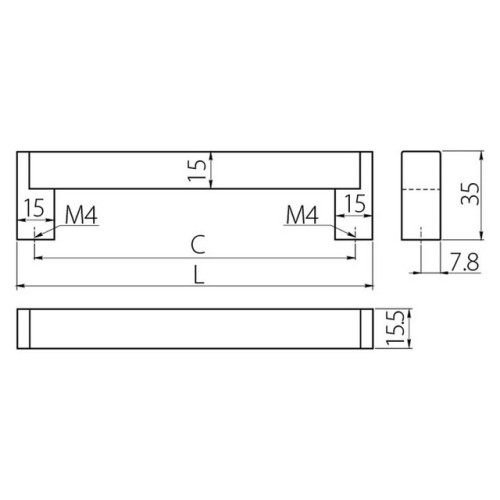 Ручка UZ-334192 шліфована сталь - uz-334192-06
