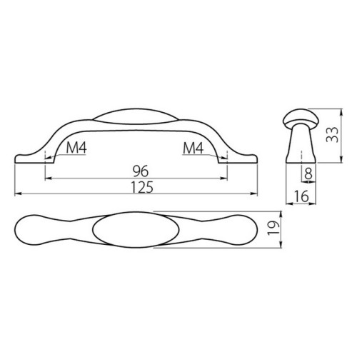 Ручка 728-P Бронза_кераміка_золотий орнамент ornament - up-wp0728-px