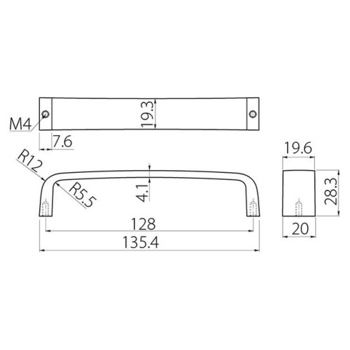 Ручка G133 128 мм Хром - uz-133128-01