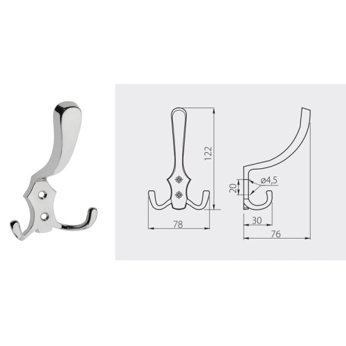 Гачок меблевий A0-K24 Хром - WZ-A0-K24-01