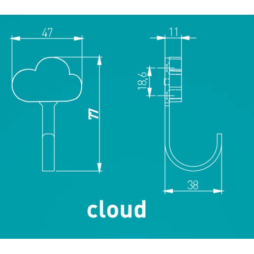 Гачок дитячий GTV CLOUD синій - WM-CLOUD-NB