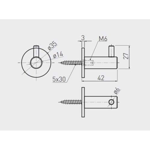 Гачок ROND Сталь - WS-ROND-14-06