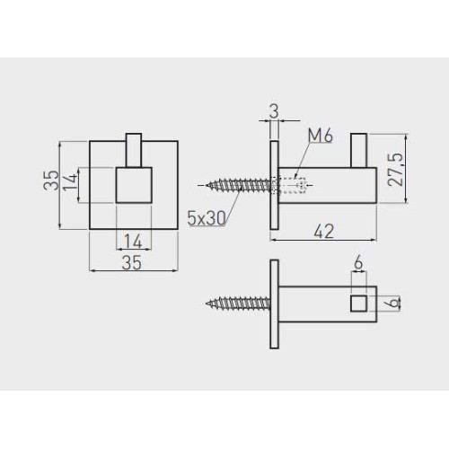 Гачок QUAD Сталь - WS-QUAD-14-06