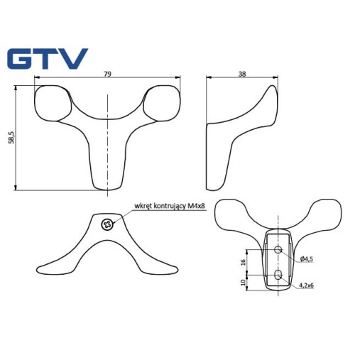 Гачок TOLED B0 алюміній - WZ-TOLED-B0-05