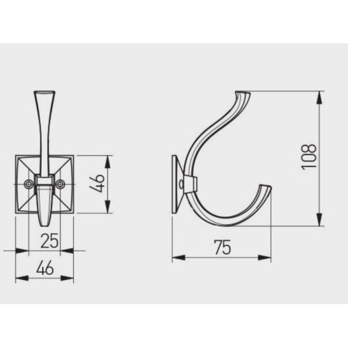 Гачок меблевий GTV MADRYT Антична латунь - WZ-MADRYT-04