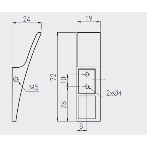 Крючок мебельный 804 Сталь - WZ-804-20-06