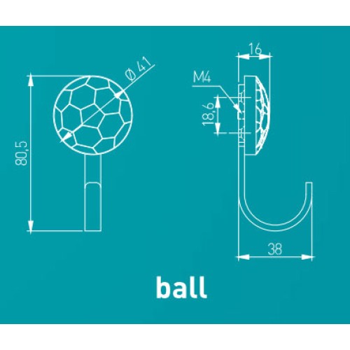Гачок дитячий GTV BALL чорно-білий - WM-BALL-CZ-B