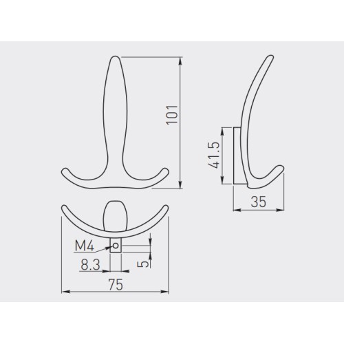 Гачок меблевий GTV E-018 Чорний - WZ-E-018-20M
