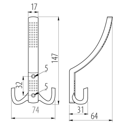 Гачок меблевий A0-K23 Хром - WZ-A0-K23-01