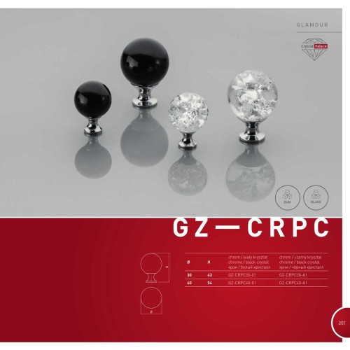 Ручка меблева Crystal Palace CRPС (d 30 Хром + Кристал) - GZ-CRPC30-01