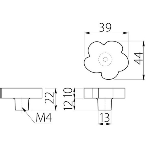 Ручка детская резиновая цветочек желтая - um-kid-c-001