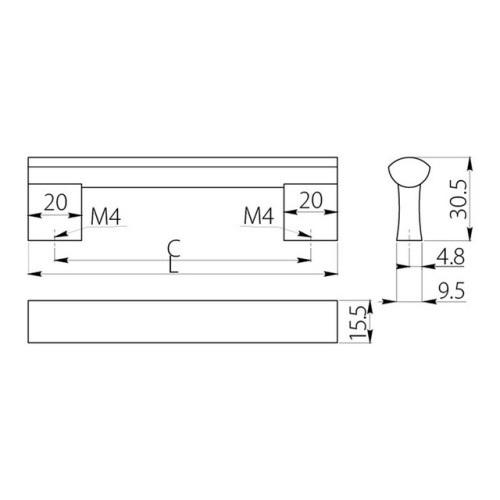 Ручка B-311 128 мм Хром - ru-b31112801