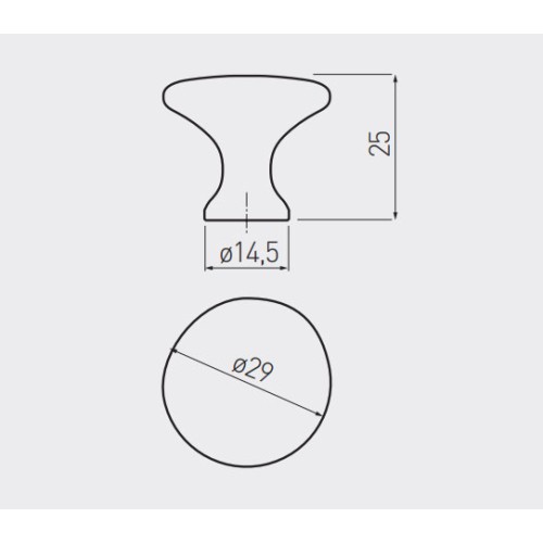 Ручка кнопка GTV UDINE d 29 мм Алюминий - GZ-UDINE-1-05