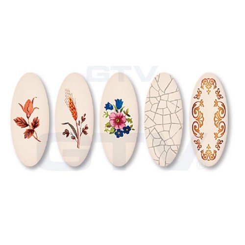 Ручка 728-P Бронза_кераміка_рожева квітка spring flower - up-wp0728-pr