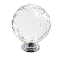 Ручка кнопка меблева GTV Crystal Palace CRPJ d 40 Хром+Скло