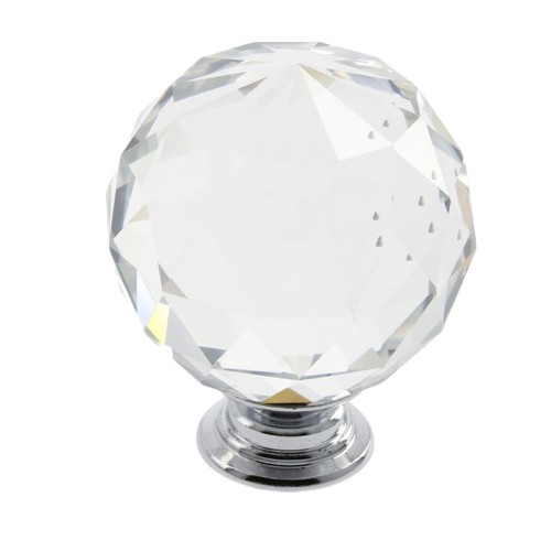 Ручка меблева кнопка GTV Crystal Palace CRPJ d 40 Хром+Скло - ID-GZ-CRPJ40-01